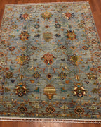 Sultani Hand-Knotted Wool Rug 5' 1" x 6' 5"