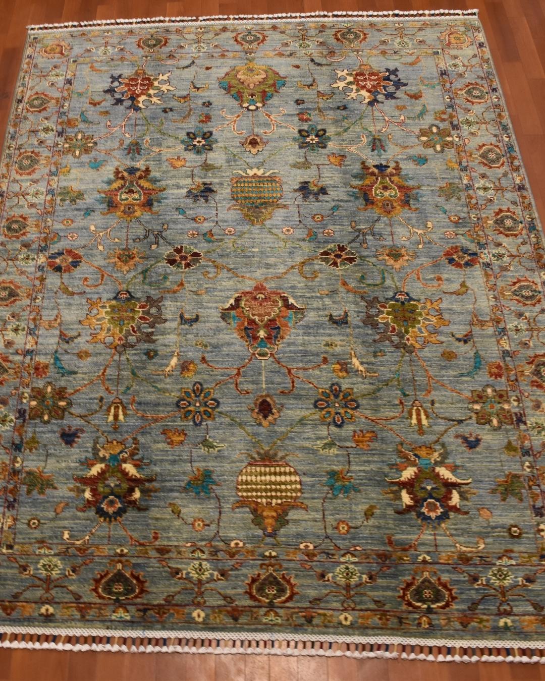 Sultani Hand-Knotted Wool Rug 5' 1" x 6' 5"