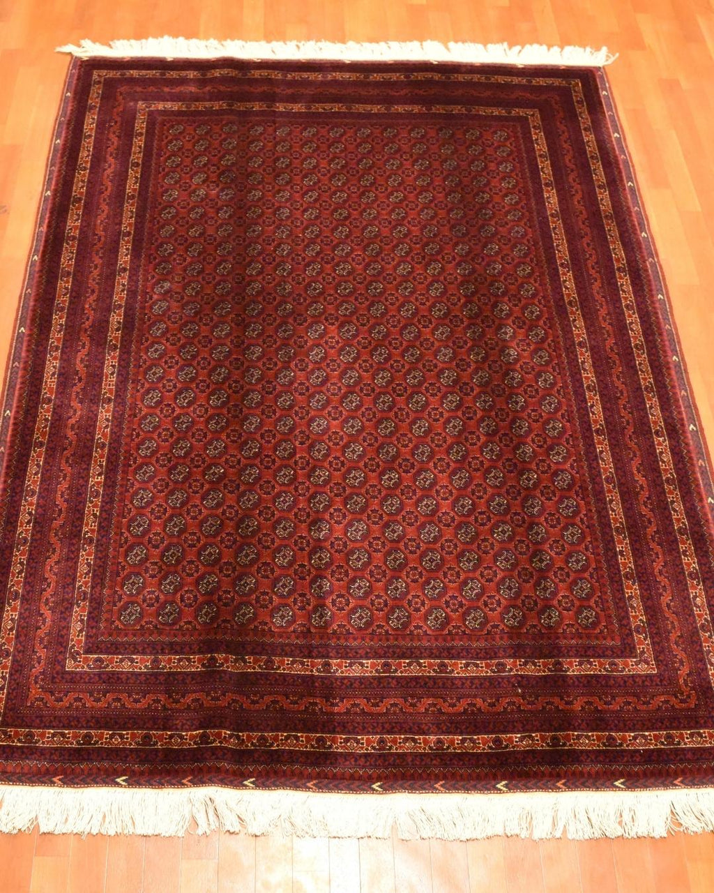 Afghan Bilcik Style Hand-Knotted Wool Rug 4' 7" x 6' 5"