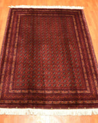 Afghan Bilcik Style Hand-Knotted Wool Rug 4' 7" x 6' 5"