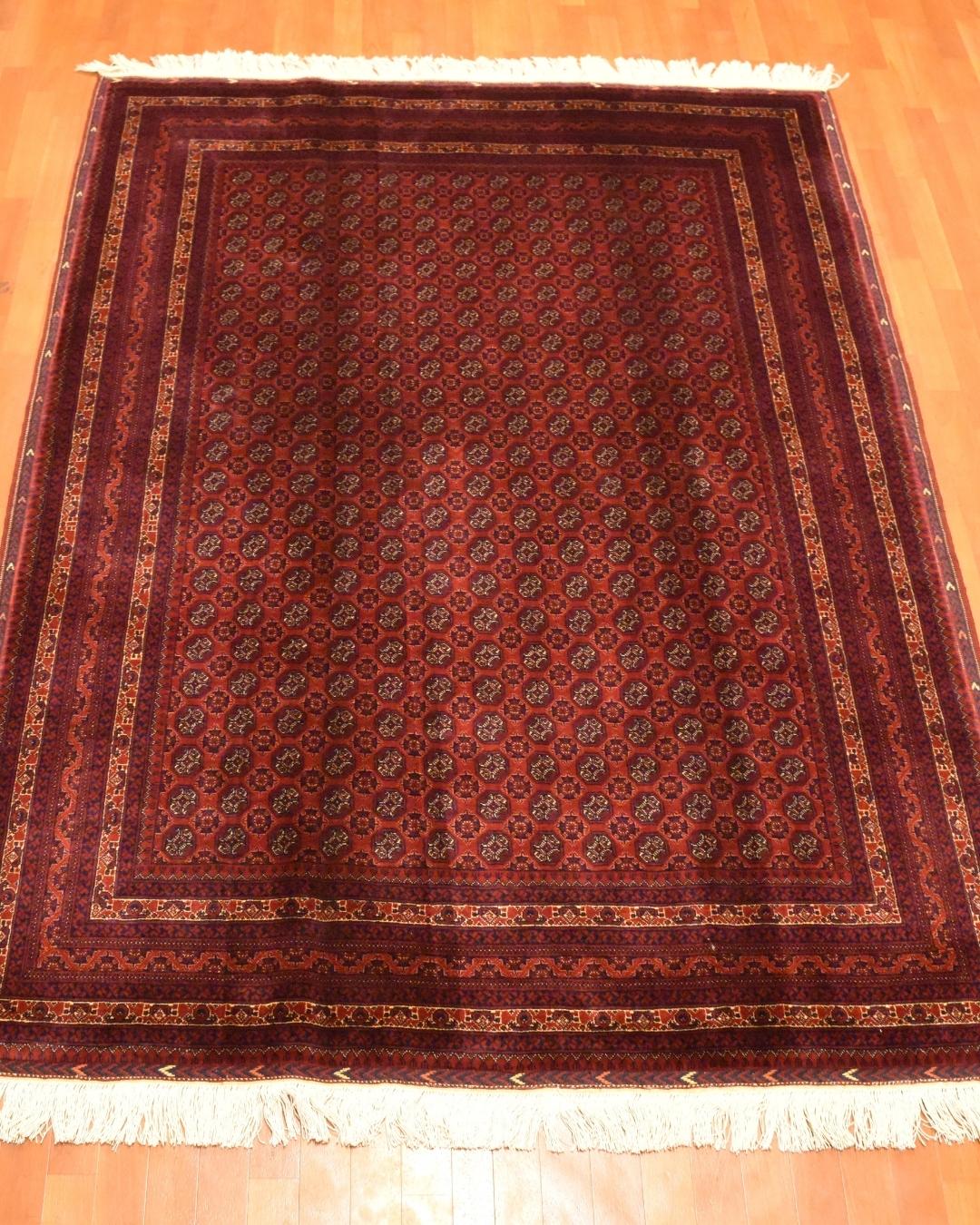 Afghan Bilcik Style Hand-Knotted Wool Rug 4' 7" x 6' 5"