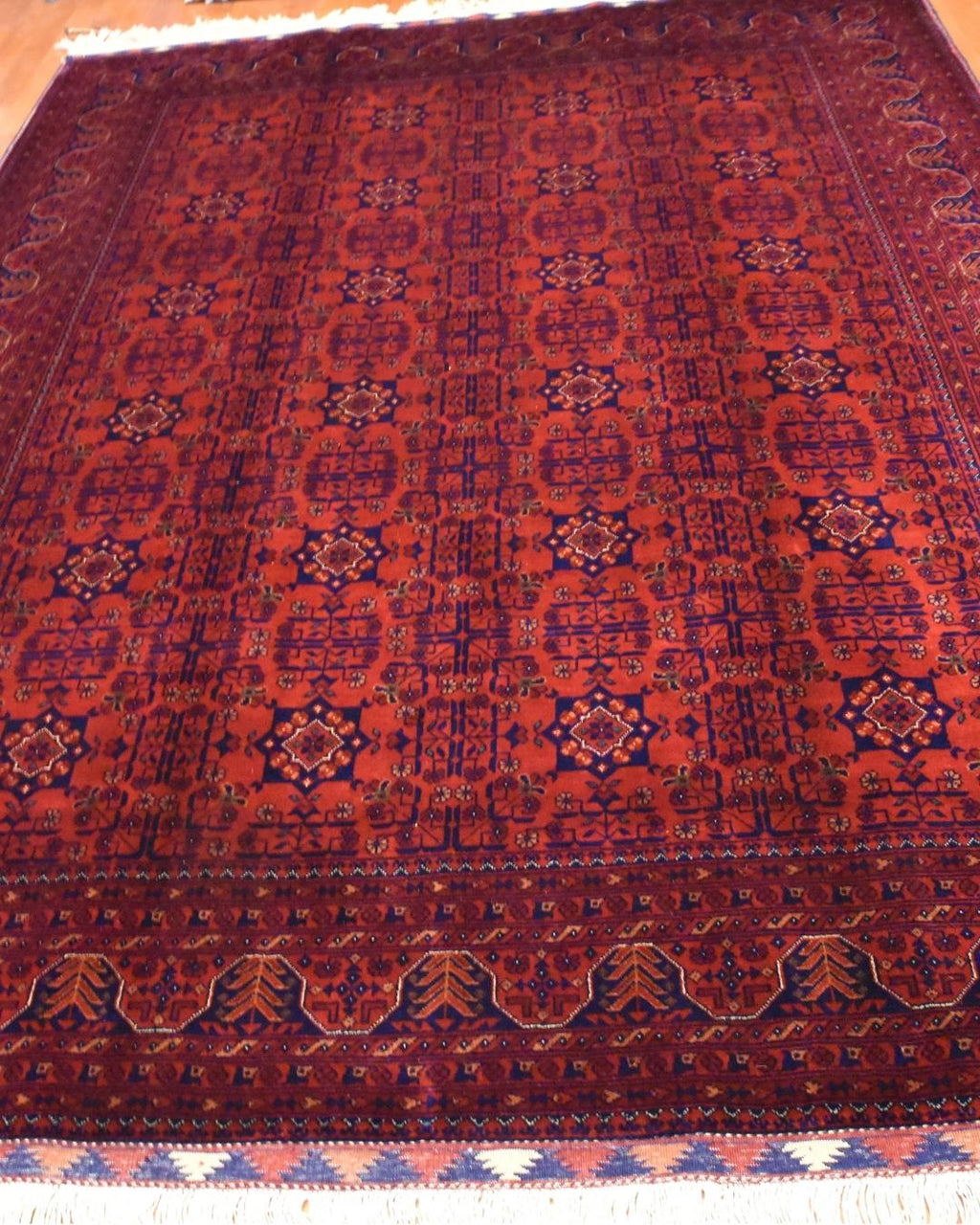 Afghan Bilcik Style Hand-Knotted Wool Rug 5' 5" x 7' 7"