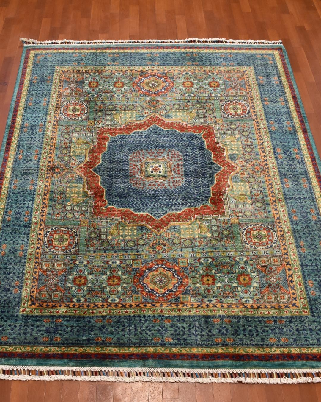 Mamluk Hand-Knotted Wool Rug 5' 1" x 6' 2"