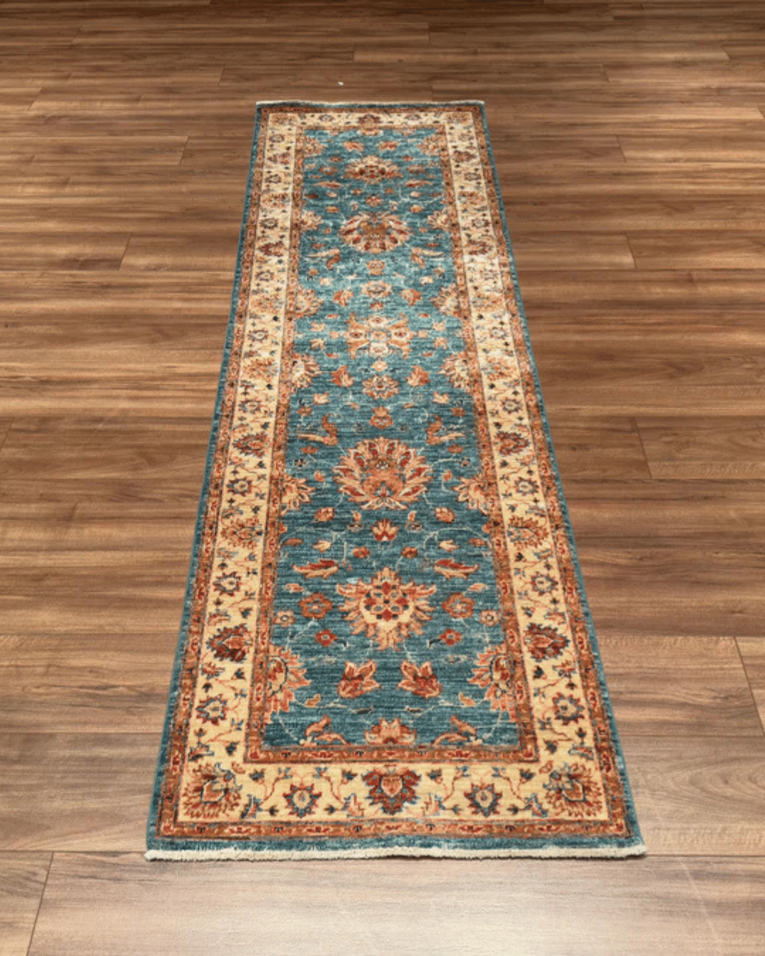 Ushak Hand-Knotted Wool Runner 2' x 8'