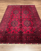 Handwoven Afghan Style Wool Rug 6' 5" x 9' 7"