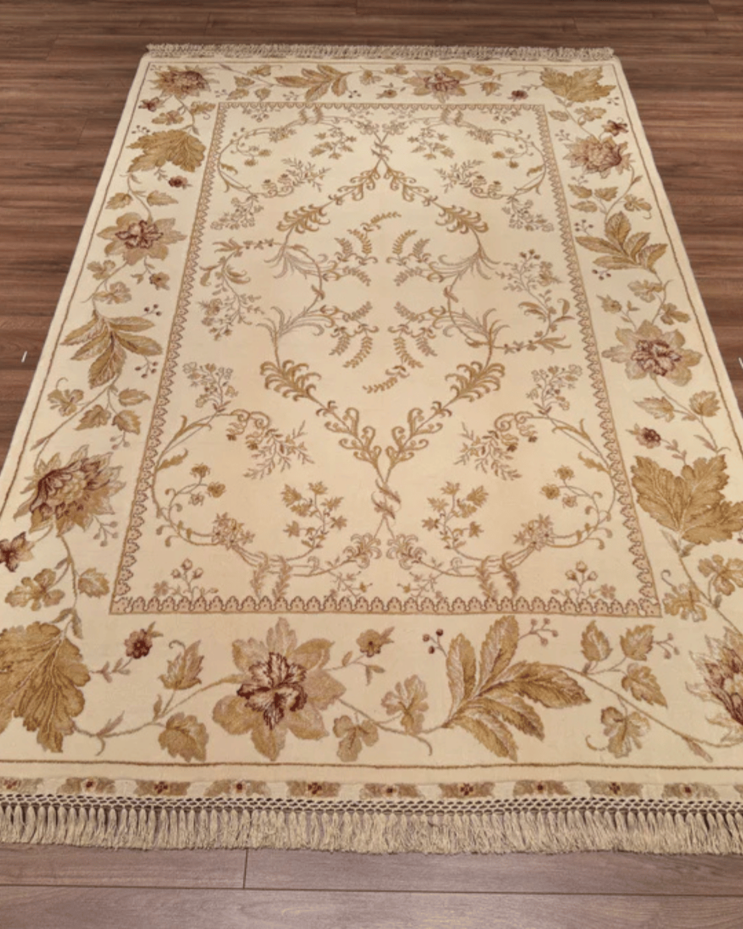 Ottoman Elegance Hand-Knotted Wool Rug 5' 5" x 8' 3"
