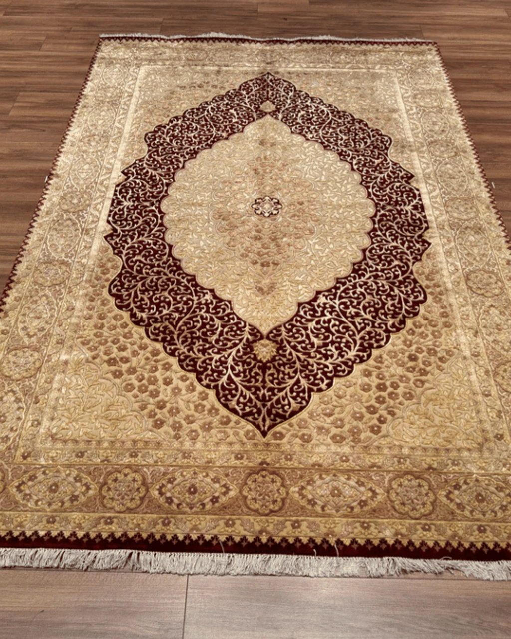 Ottoman Elegance Hand-Knotted Wool Rug 5' 7" x 8' 5"