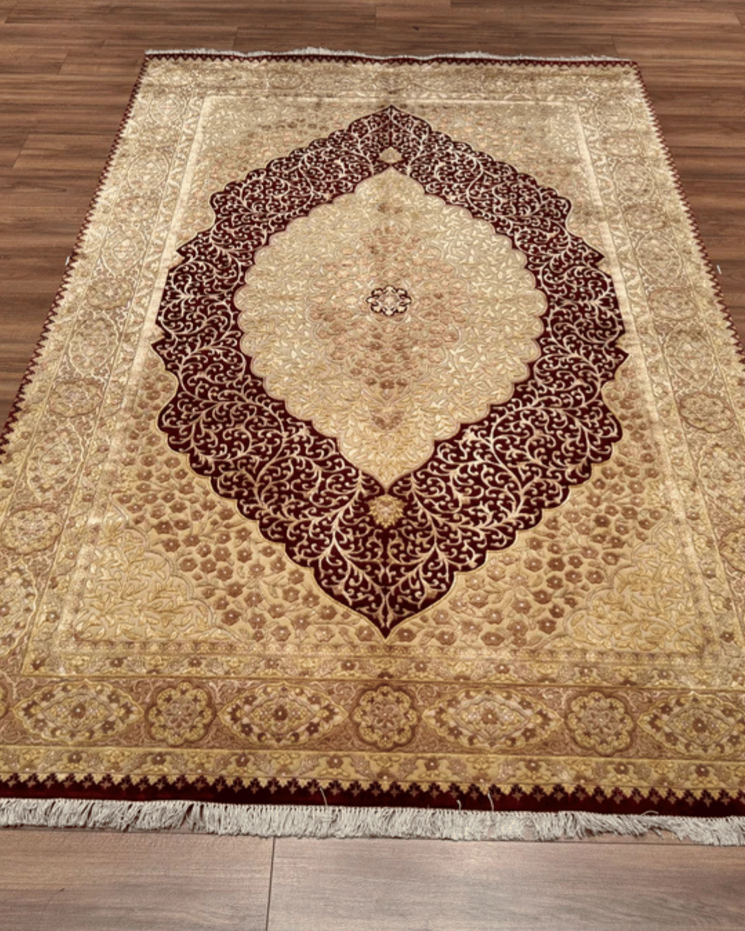 Ottoman Elegance Hand-Knotted Wool Rug 5' 7" x 8' 5"