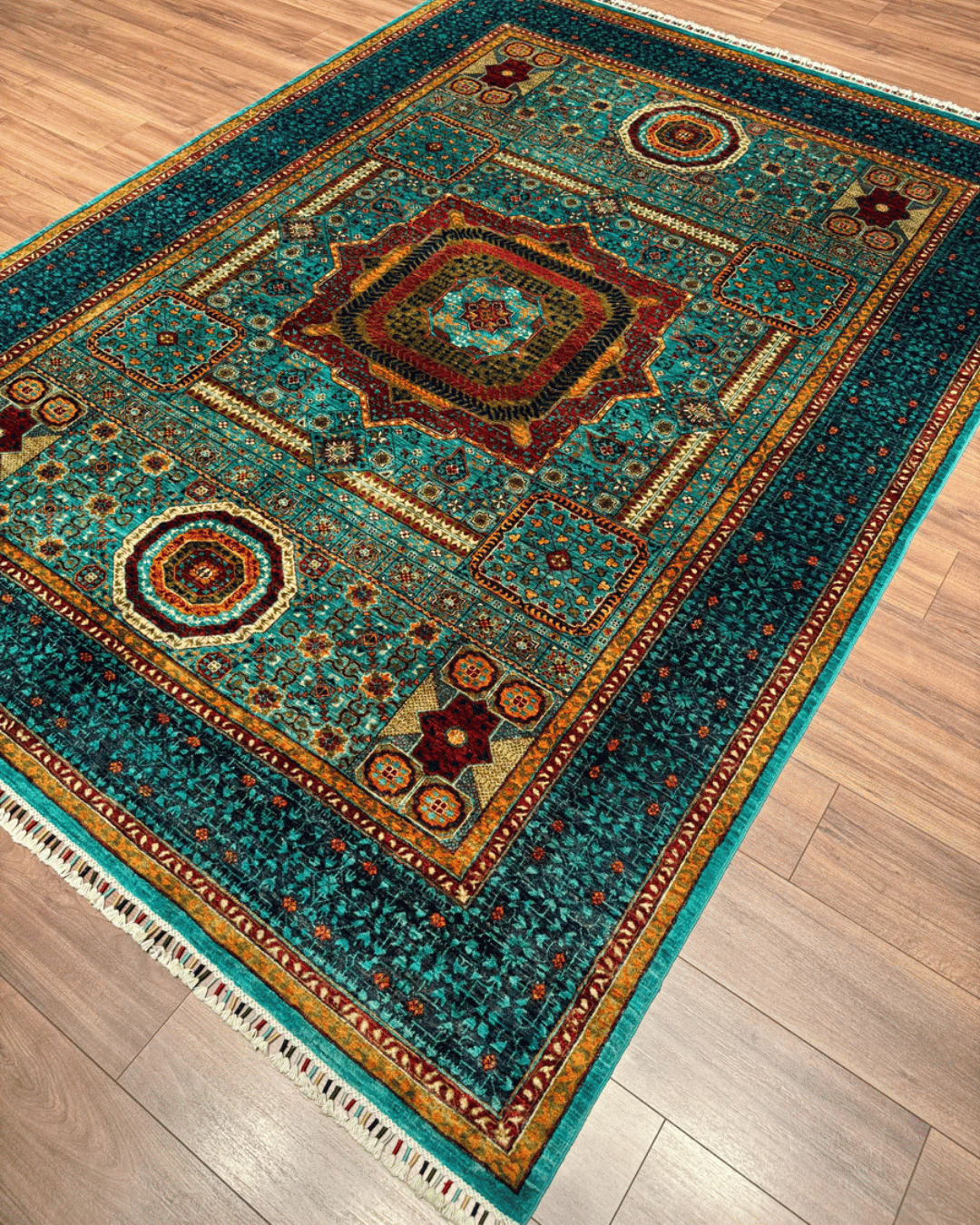 Mamluk Hand-Knotted Wool Rug 7' x 9' 5"