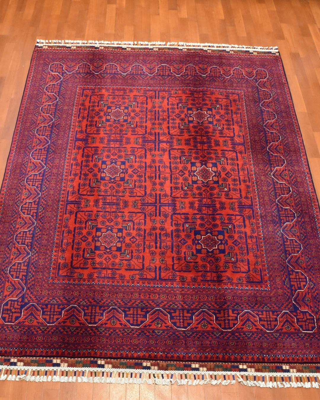 Afghan Hamyap Style Hand-Knotted Wool Rug 4' 9" x 6' 1"