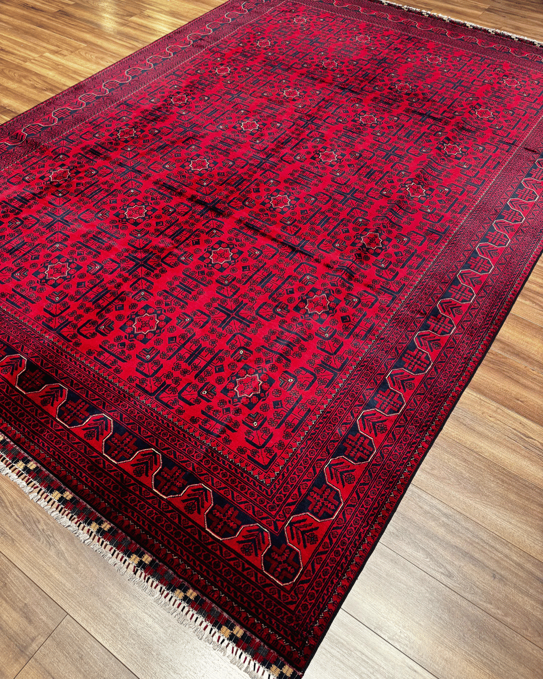 Handwoven Afghan Style Wool Rug 7' 9" x11' 1"