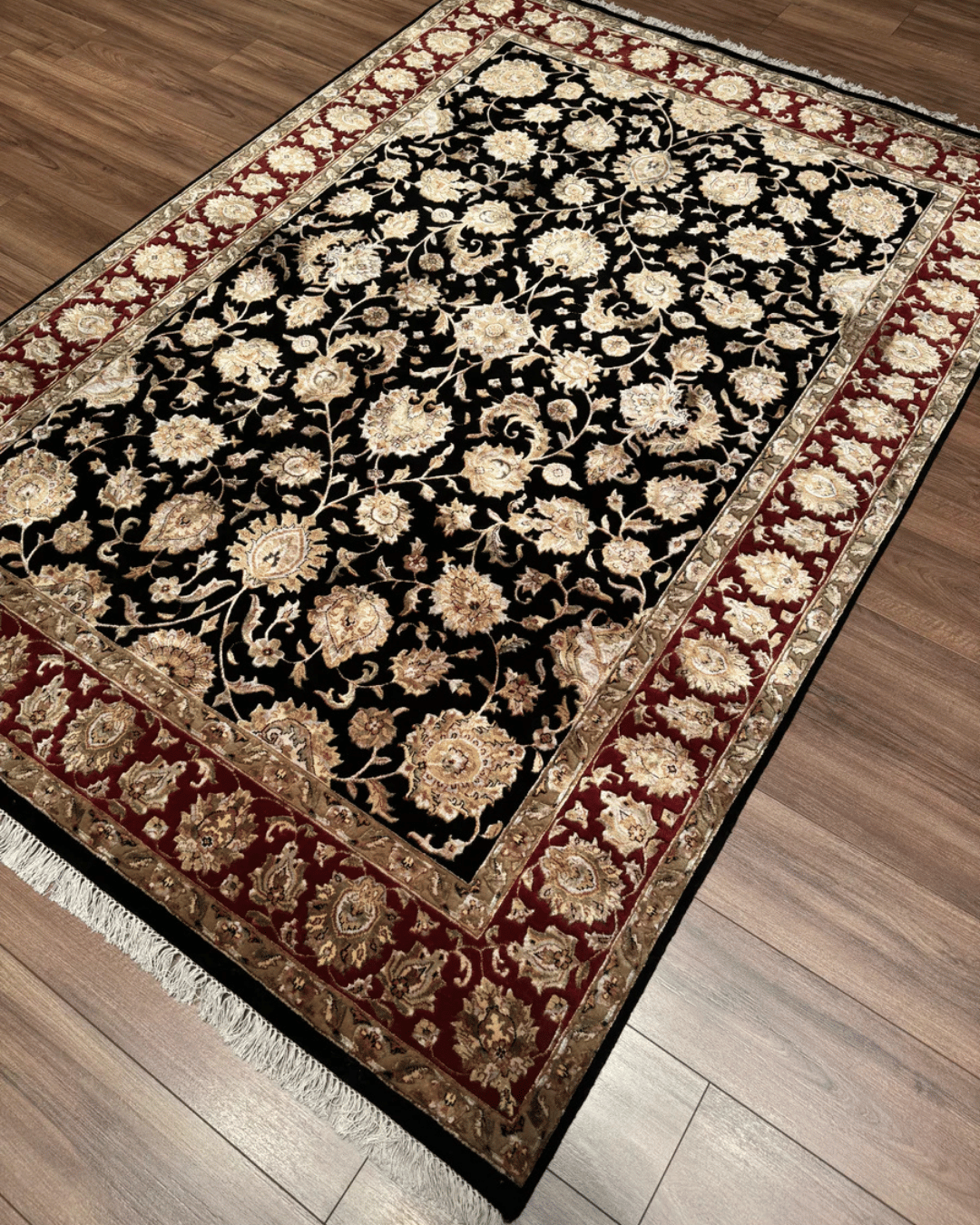 Tapis en laine style afghan 55 x 146 cm