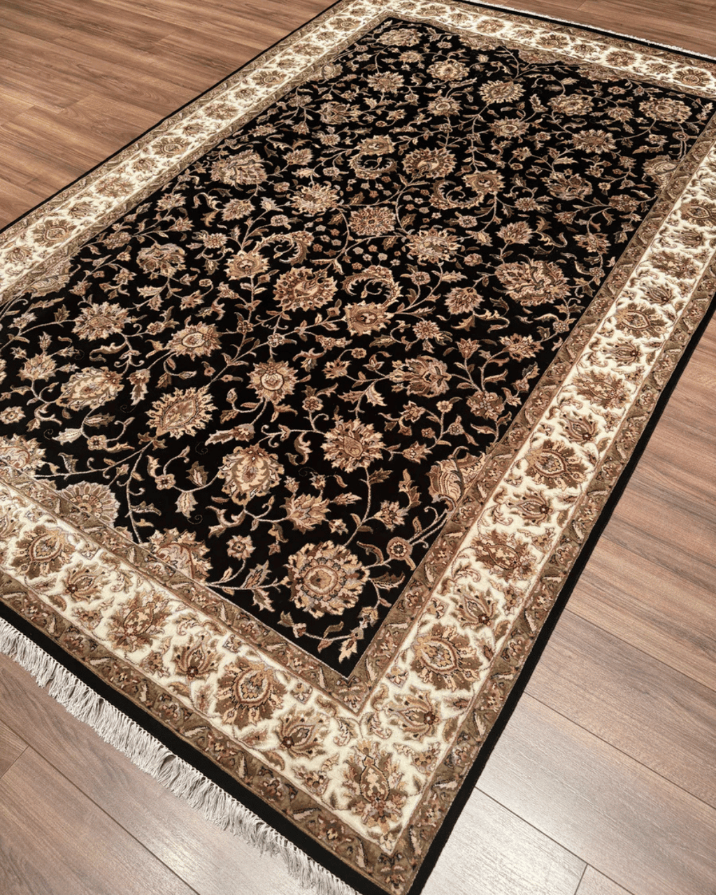 Ottoman Elegance Hand-Knotted Wool Rug 6' 5" x 9' 7"