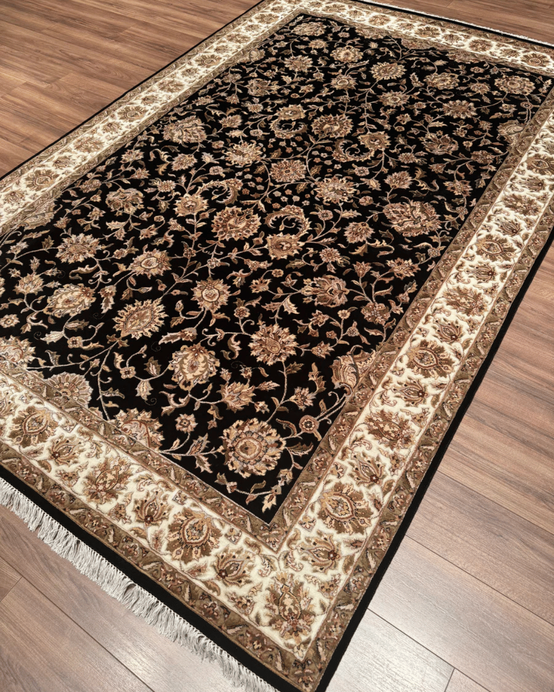 Ottoman Elegance Hand-Knotted Wool Rug 6' 5" x 9' 7"