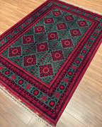 Tapis en laine style afghan 55 x 146 cm