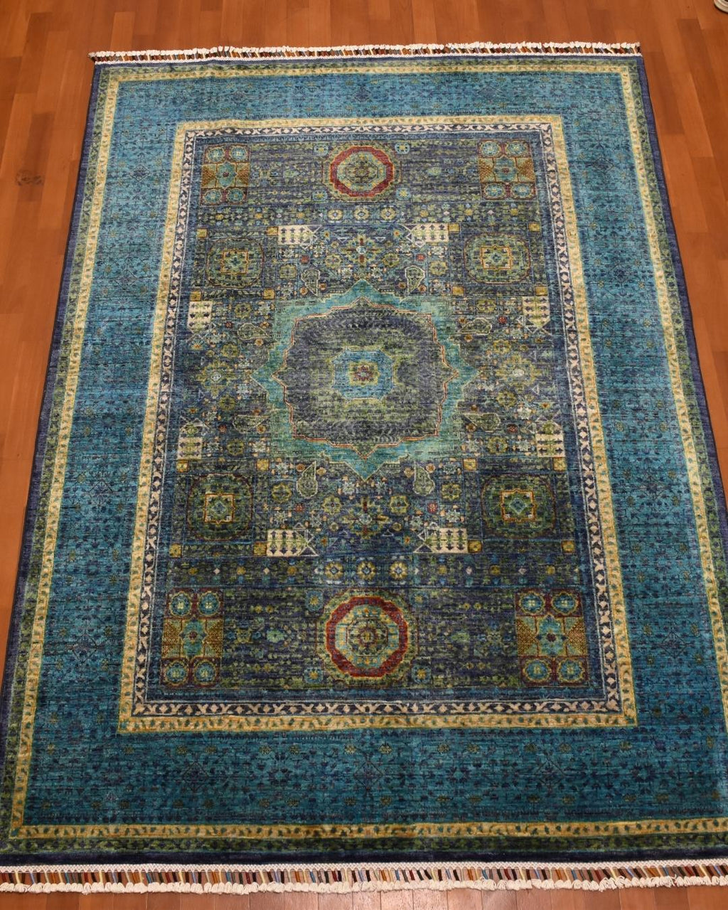 Mamluk Hand-Knotted Wool Rug 4' 9" x 6' 8"