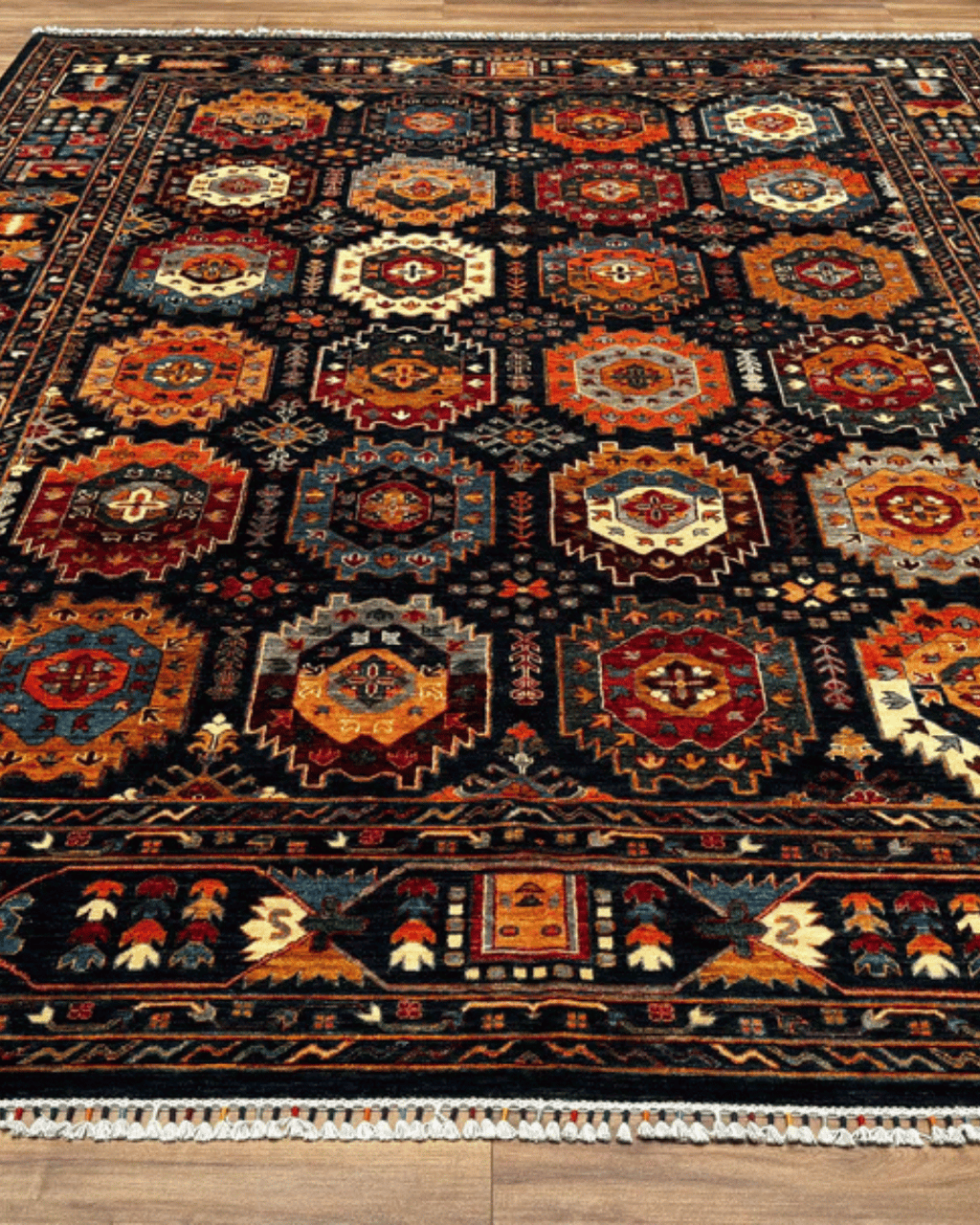 Veziri Hand-Knotted Wool Rug 9' 1" x 12'
