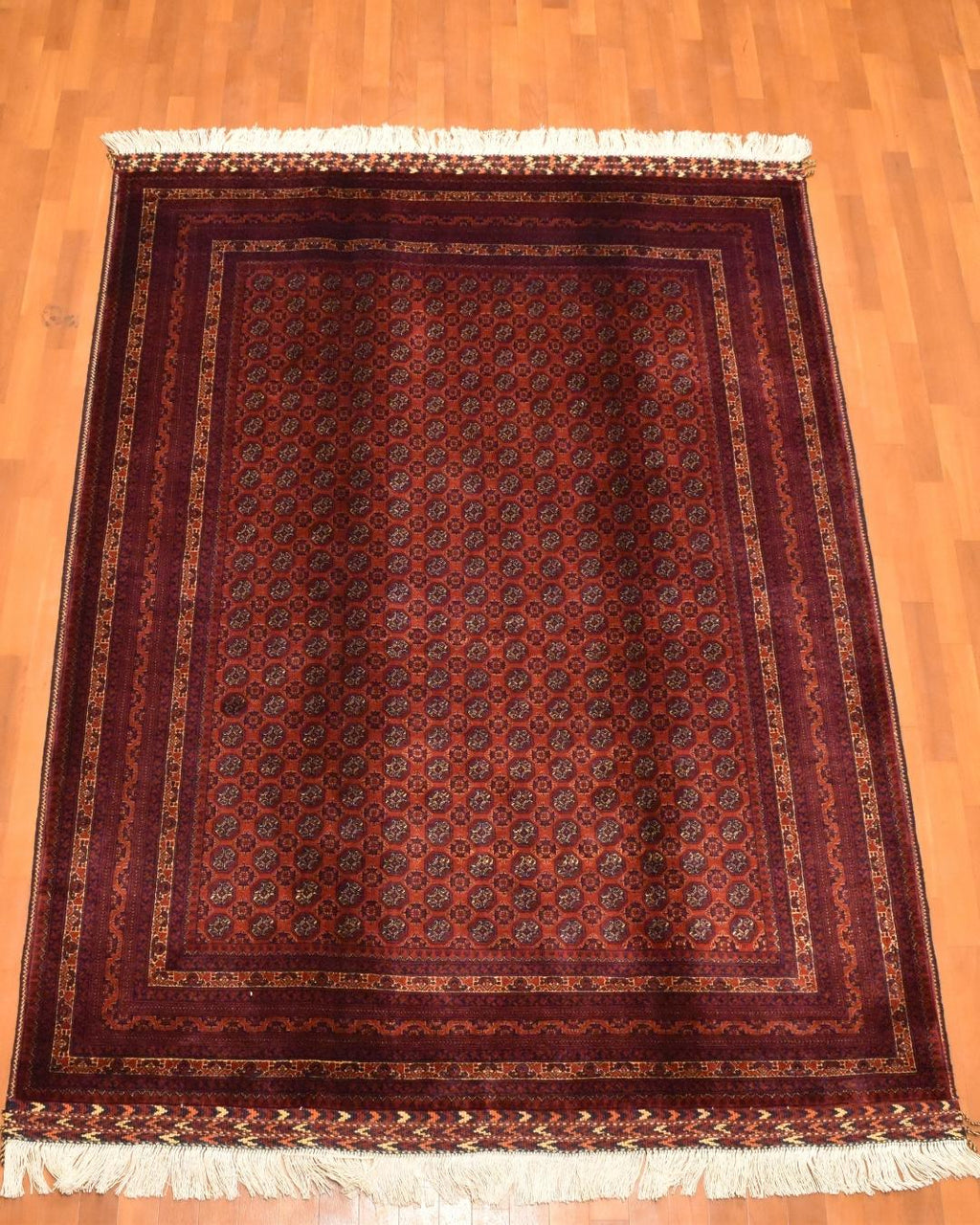 Afghan Bilcik Style Hand-Knotted Wool Rug 4' 9" x 6' 4"