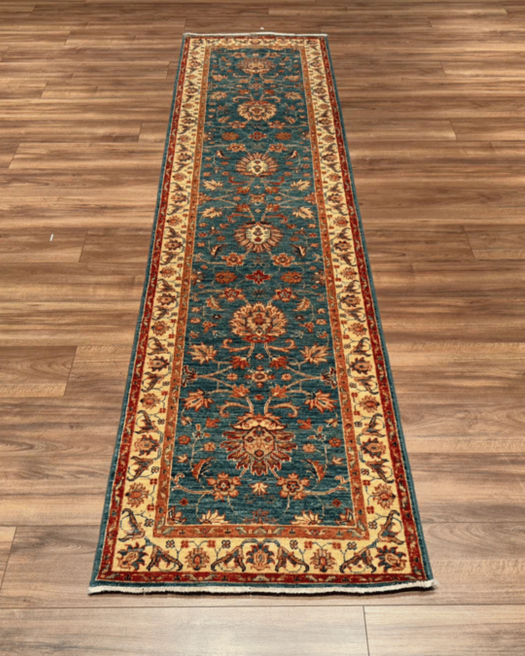 Ushak Hand-Knotted Wool Runner 2' x 10'