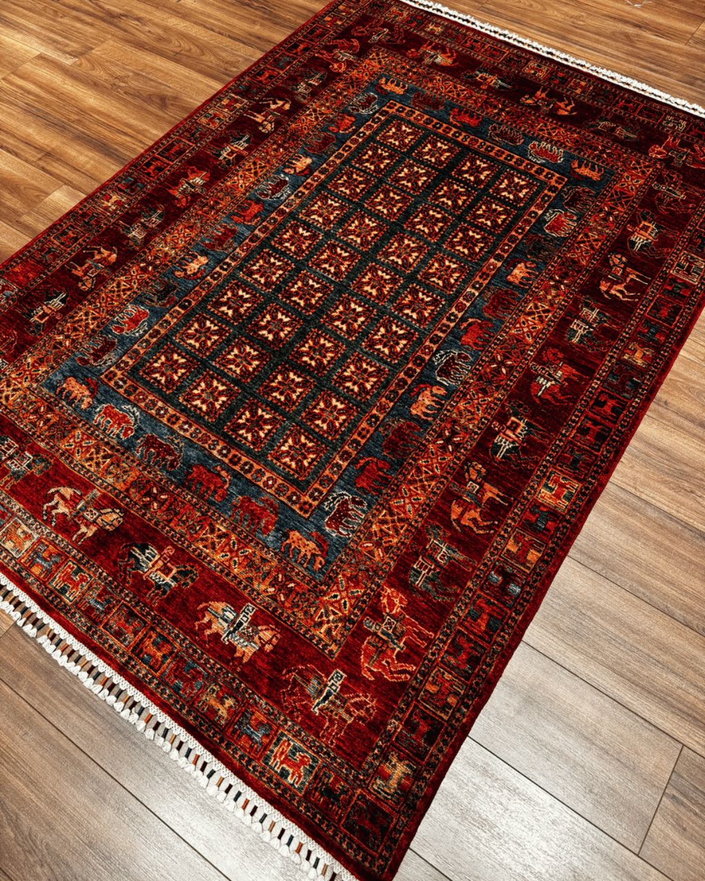 Pazyrk Hand-Knotted Wool Rug 4' 9" x 6' 8"