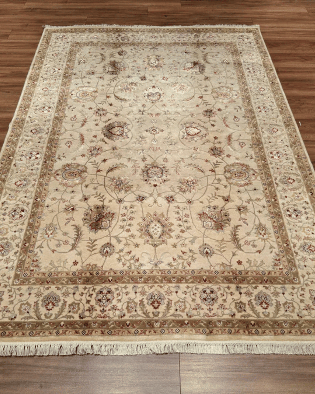 Ottoman Elegance Hand-Knotted Wool Rug 5' 7" x 8' 1"