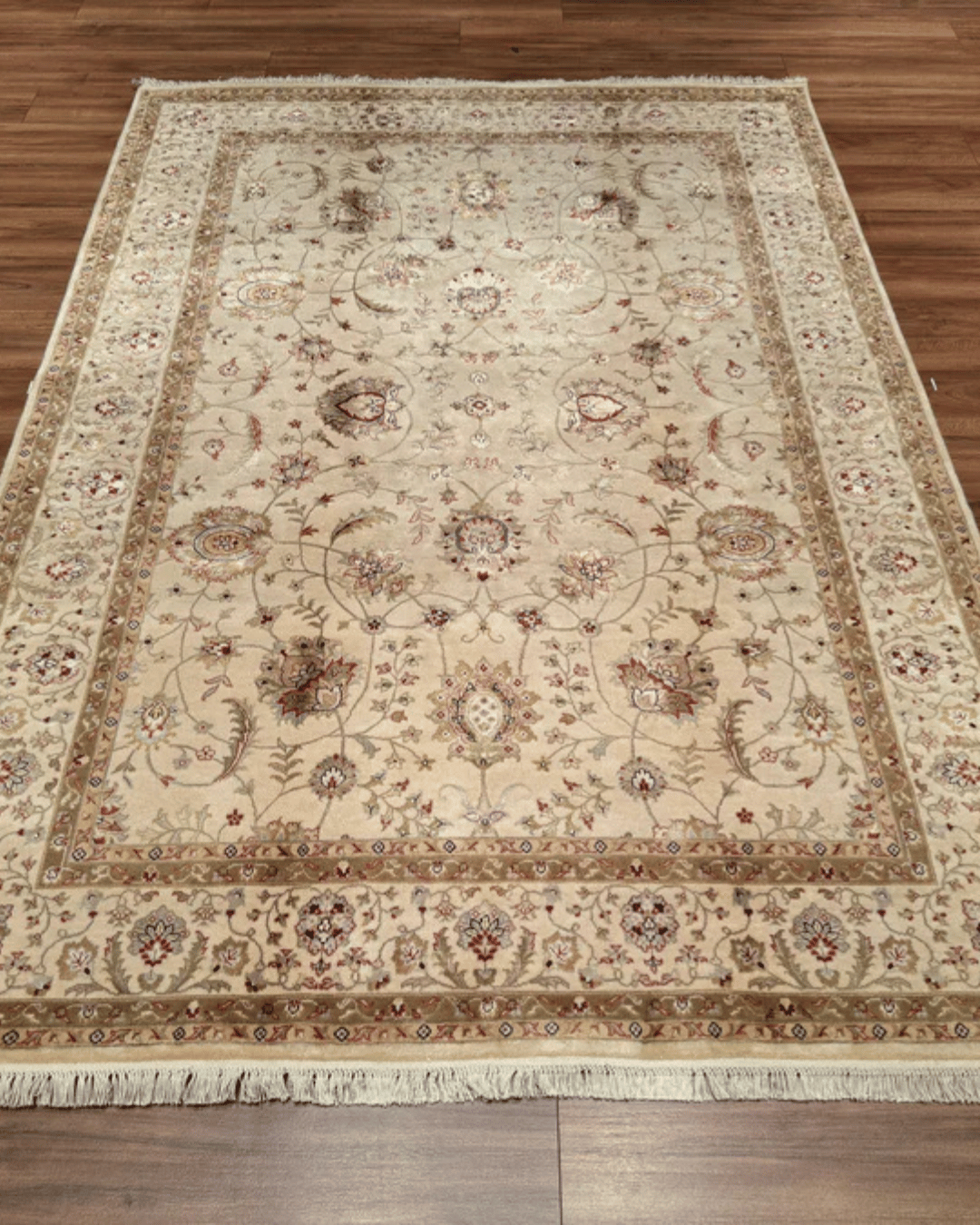 Ottoman Elegance Hand-Knotted Wool Rug 5' 7" x 8' 1"