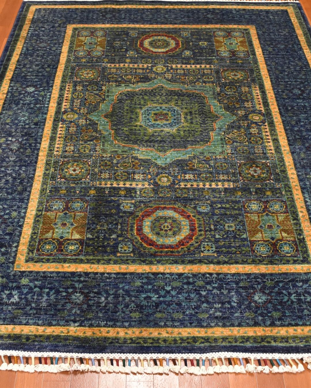 Mamluk Hand-Knotted Wool Rug 4' 3" x 5' 9"
