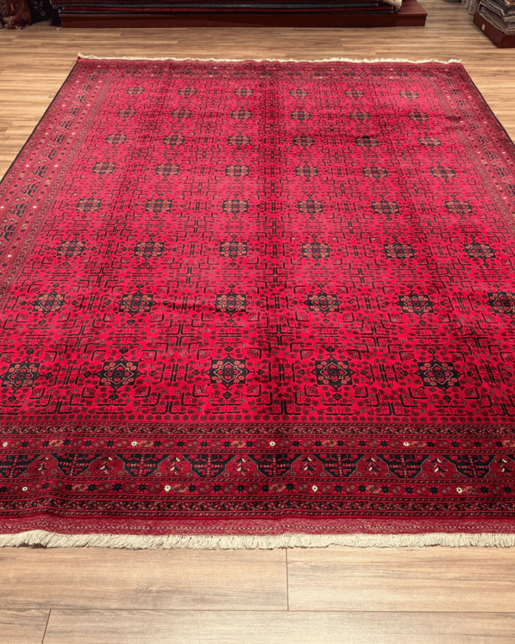 Handwoven Afghan Style Wool Rug 9' 7" x 12' 8"