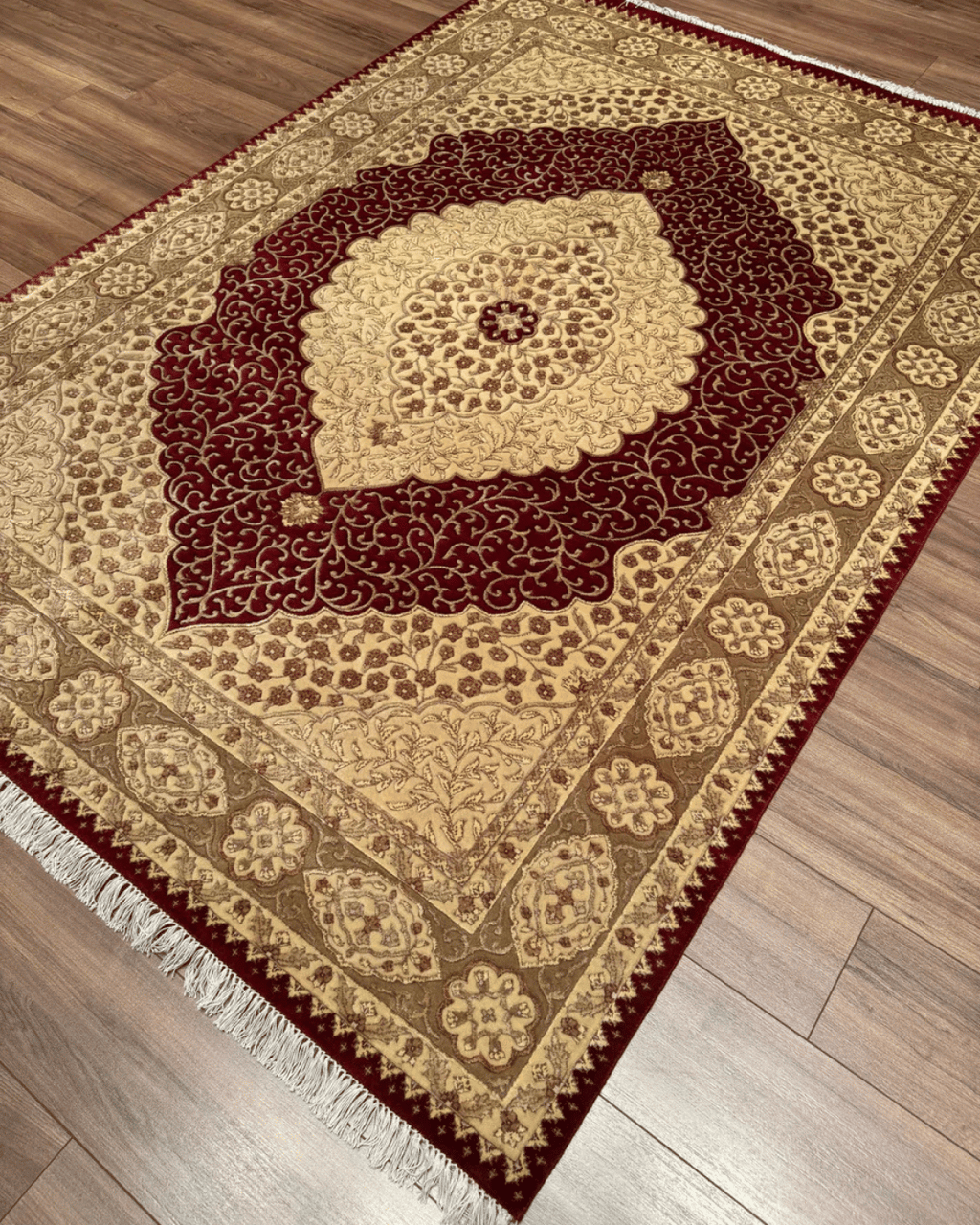 Tapis en laine style afghan 55 x 146 cm