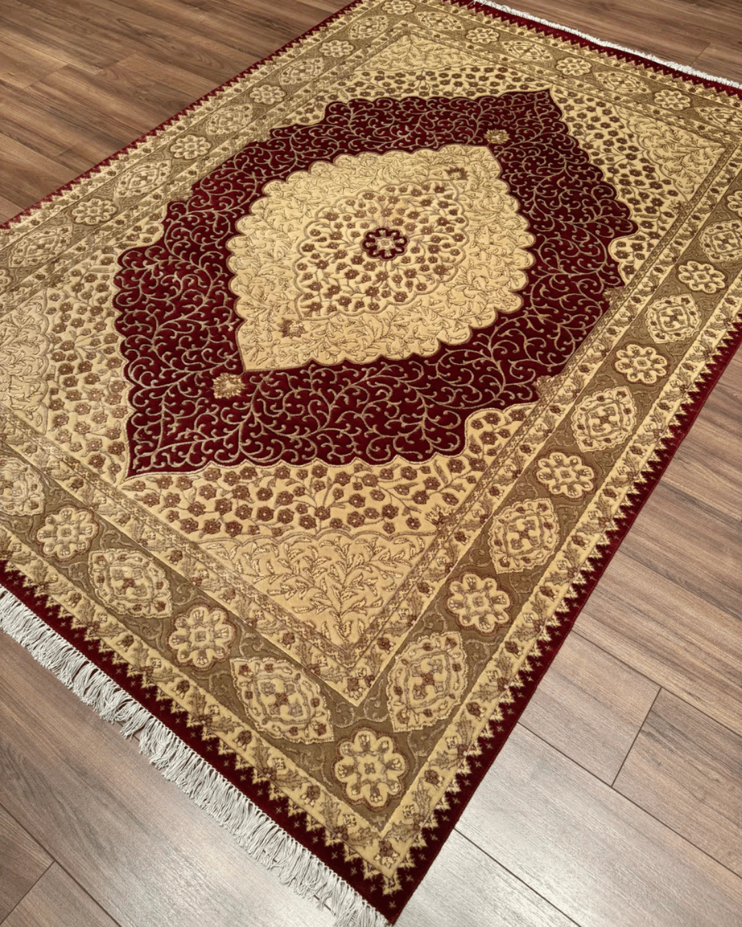 Tapis en laine style afghan 55 x 146 cm