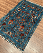 Sultani Hand-Knotted Wool Rug 4' 1" x 6' 1"