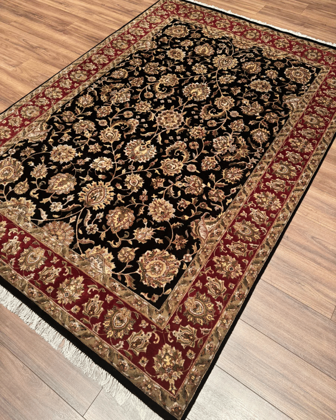 Tapis en laine style afghan 55 x 146 cm