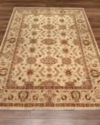 Ushak Hand-Knotted Wool Rug 6' x 8'