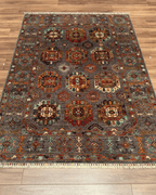 Tapis en laine style afghan 55 x 146 cm