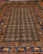 Pazyrk Hand-Knotted Wool Rug 6' 5" x 10' 5"