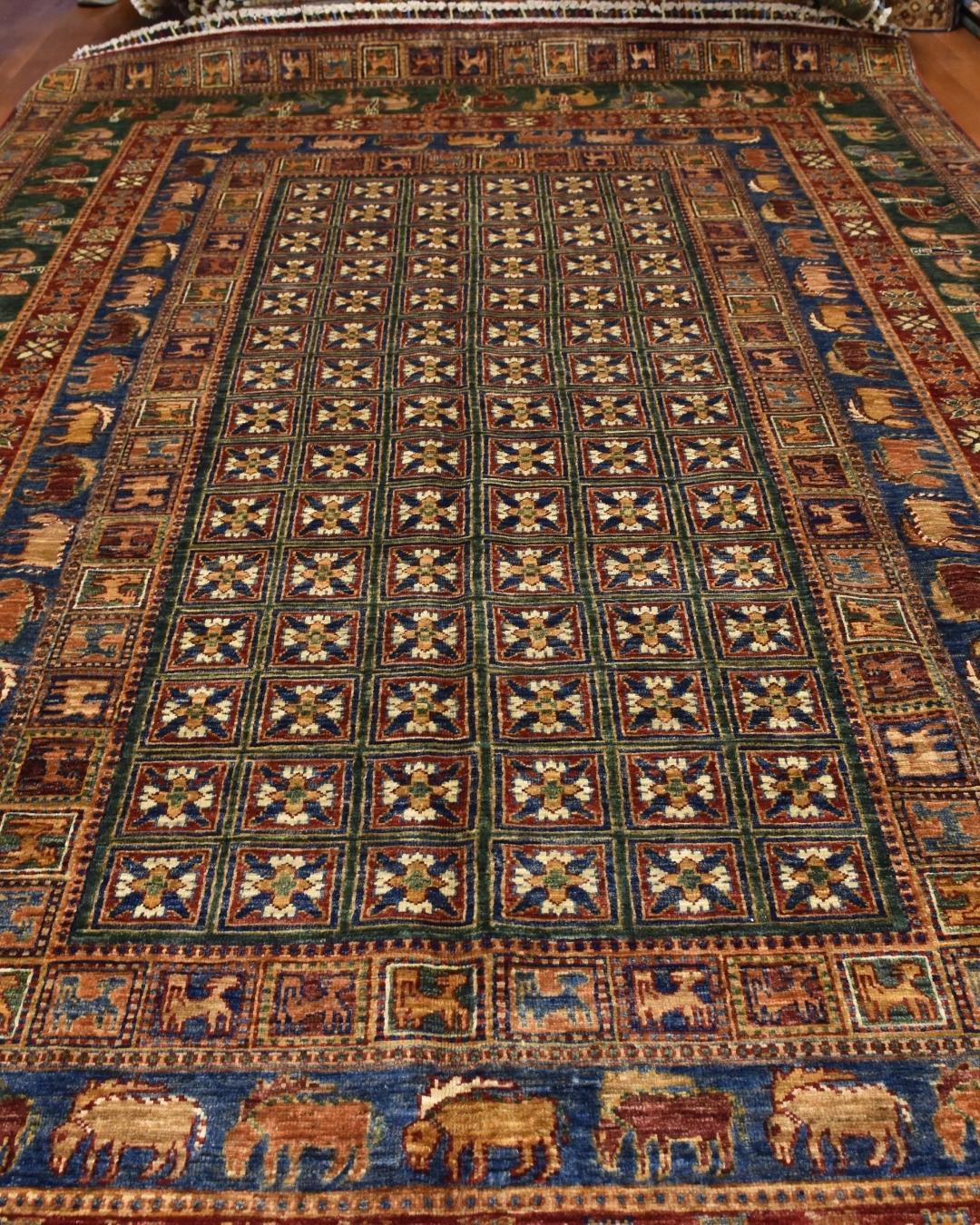 Pazyrk Hand-Knotted Wool Rug 6' 5" x 10' 5"
