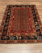 Pazyrk Hand-Knotted Wool Rug 5' 1" x 6' 8"