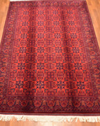 Afghan Bilcik Style Hand-Knotted Wool Rug 5' 5" x 7' 7"