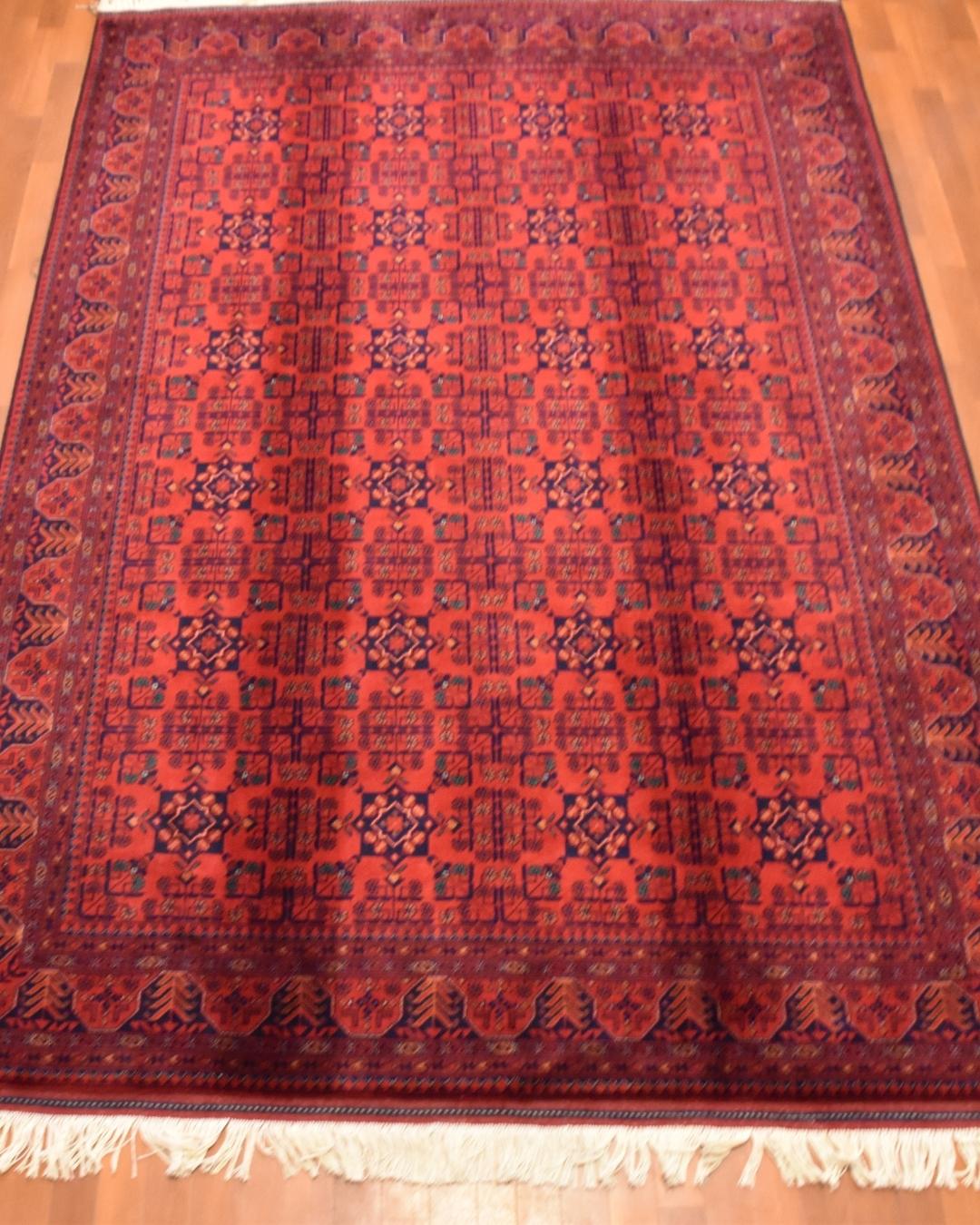 Afghan Bilcik Style Hand-Knotted Wool Rug 5' 5" x 7' 7"