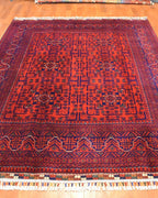 Afghan Hamyap Style Hand-Knotted Wool Rug 4' 9" x 6' 1"