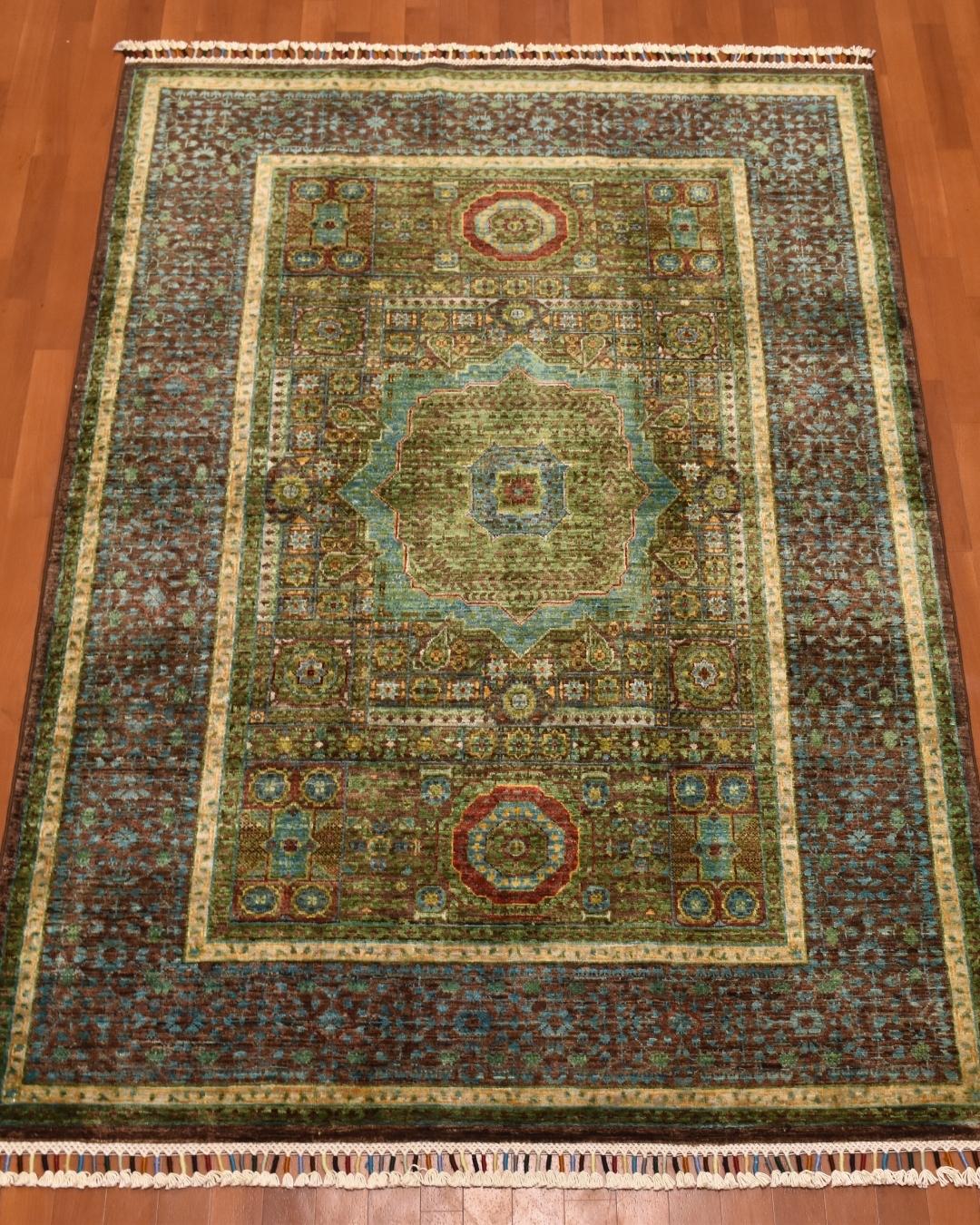 Mamluk Hand-Knotted Wool Rug 4' 2" x 6' 1"