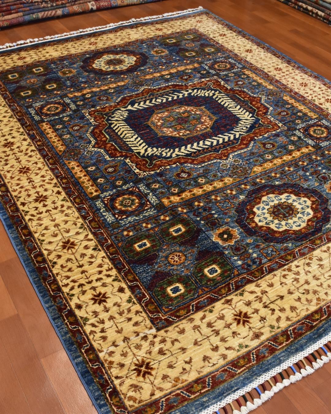 Mamluk Hand-Knotted Wool Rug 5' 1" x 6' 4"