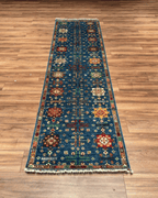 Tapis en laine style afghan 55 x 146 cm