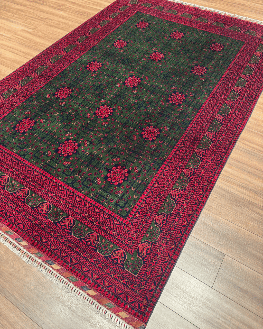 Tapis en laine style afghan 55 x 146 cm