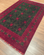 Tapis en laine style afghan 55 x 146 cm