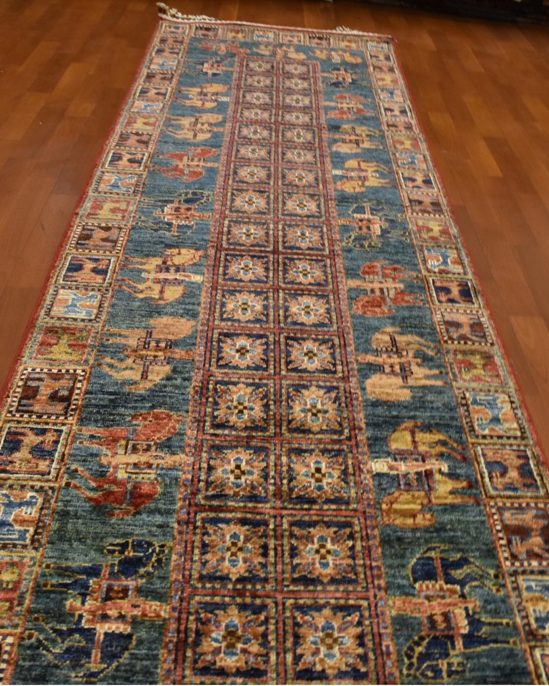 Pazyryk Hand-Knotted Wool Runner 79x265 cm 2.10 m² | 3x9 ft
