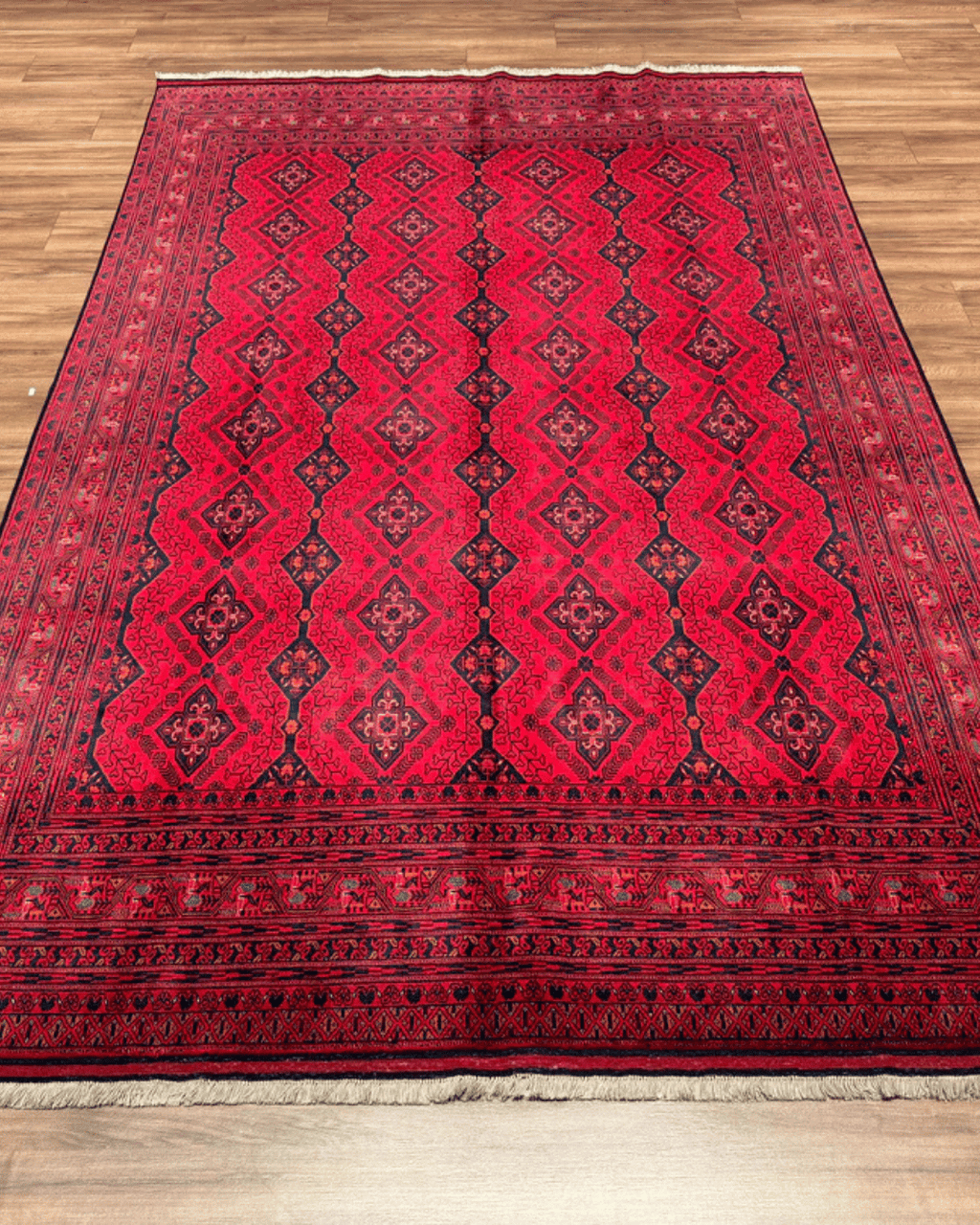 Handwoven Afghan Style Wool Rug 6' 4" x 9' 7"