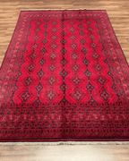 Handwoven Afghan Style Wool Rug 6' 4" x 9' 7"
