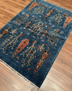 Sultani Hand-Knotted Wool Rug 4' 1" x 6' 1"