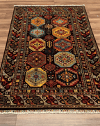 Tapis en laine style afghan 55 x 146 cm
